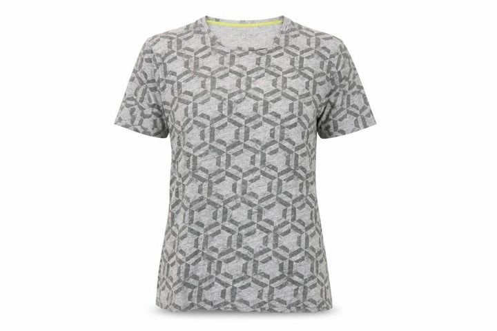 Ted Baker Women Grey Geometric T-Shirt Cotton Casual S