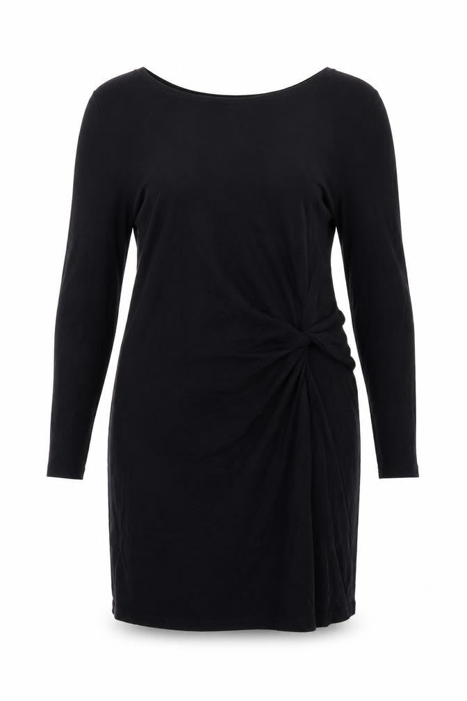Next Women’s Black Sheath Dress Size 14 Long Sleeve Ruched Knit