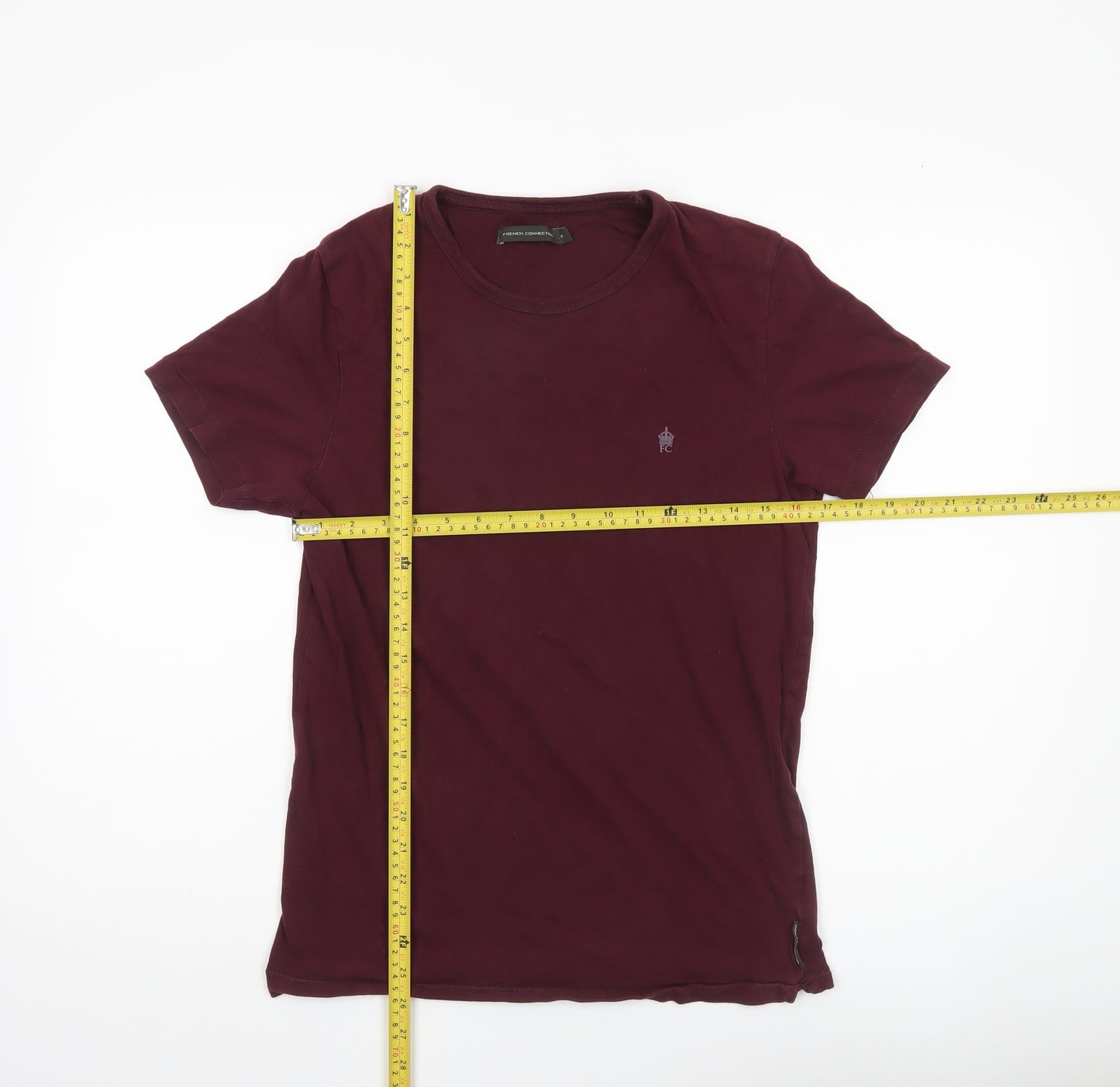 French Connection Men's Red Medium Crew Neck Cotton T-Shirt