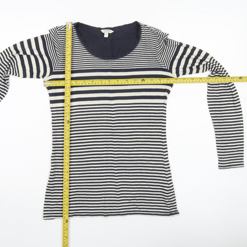 FatFace Womens Blue Striped Long Sleeve Scoop Neck Top Size 8