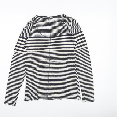 FatFace Womens Blue Striped Long Sleeve Scoop Neck Top Size 8