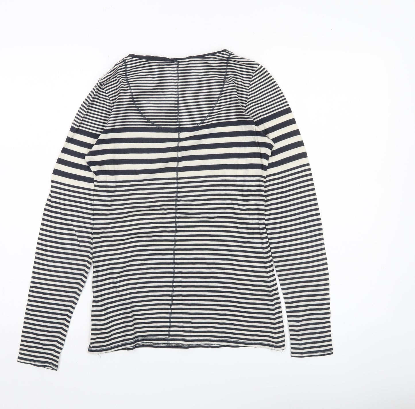 FatFace Womens Blue Striped Long Sleeve Scoop Neck Top Size 8