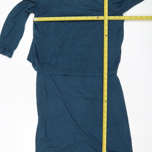Three Stuff Women’s Blue Size 8 Bodycon Jersey Dress Long Sleeve