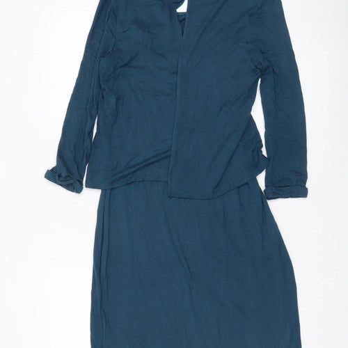 Three Stuff Women’s Blue Size 8 Bodycon Jersey Dress Long Sleeve