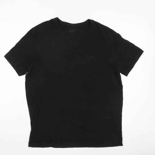 Hugo Boss Men's Black M Regular Fit Crew Neck Cotton T-Shirt