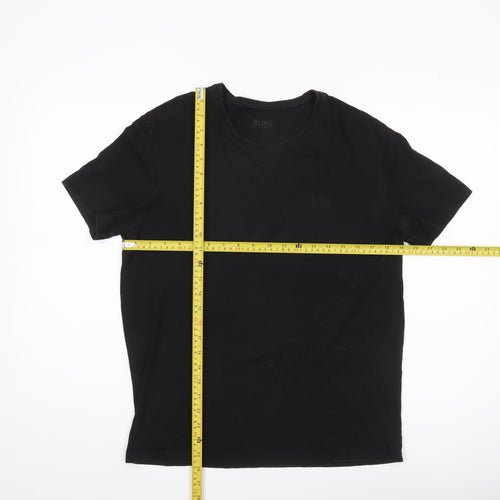 Hugo Boss Men's Black M Regular Fit Crew Neck Cotton T-Shirt