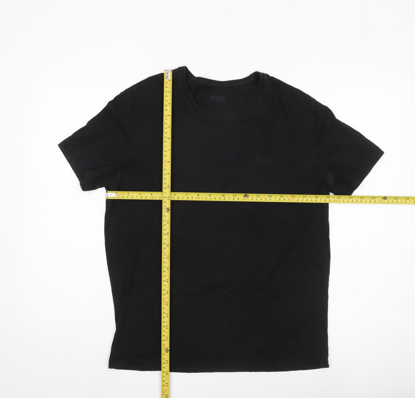 Hugo Boss Men's Black M Regular Fit Crew Neck Cotton T-Shirt