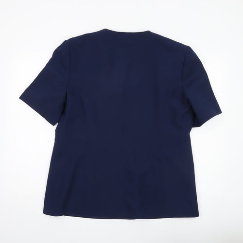 Amari Women's Blue Size 18 Double-Breasted Short Sleeve Jacket