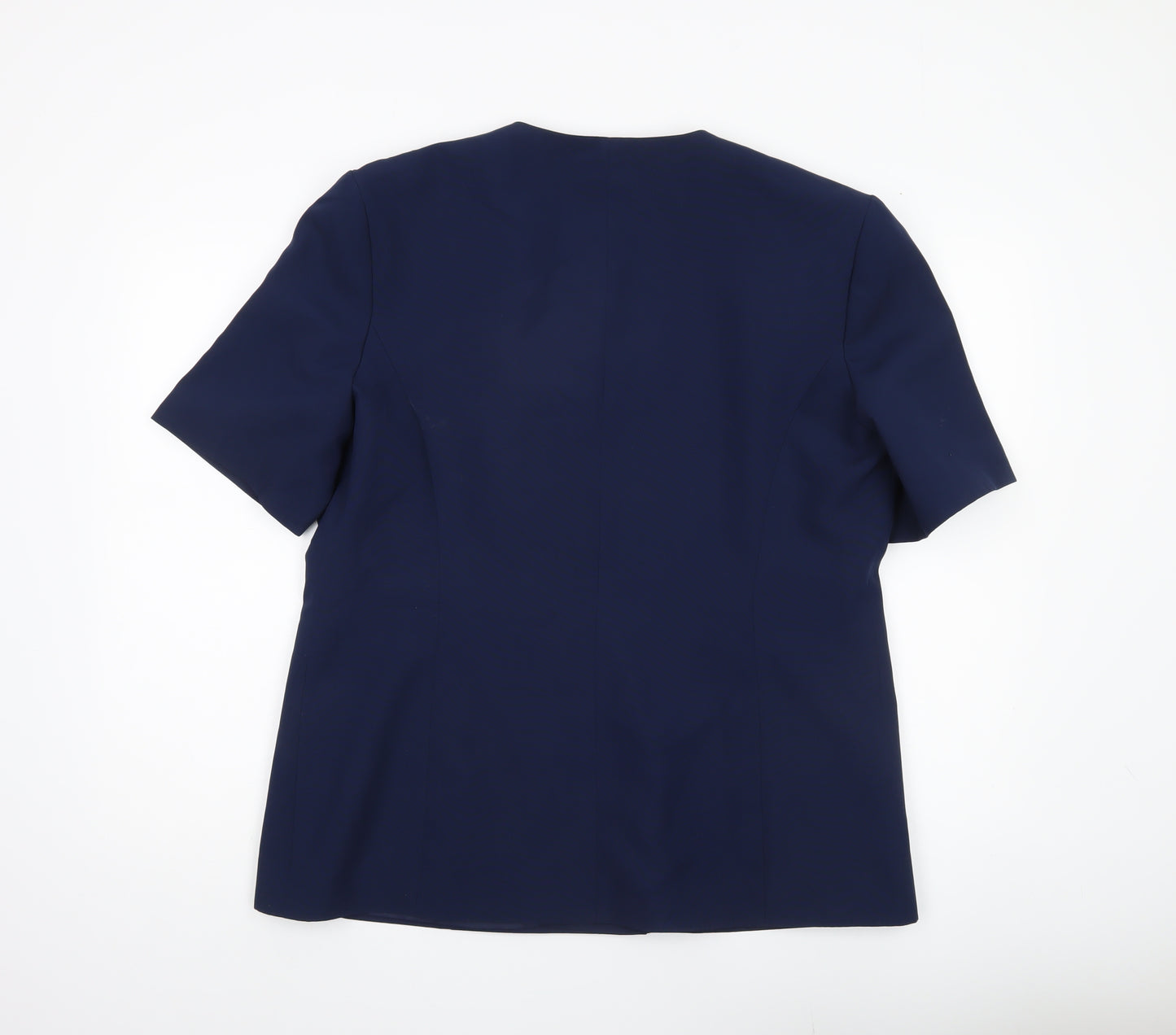 Amari Women's Blue Size 18 Double-Breasted Short Sleeve Jacket