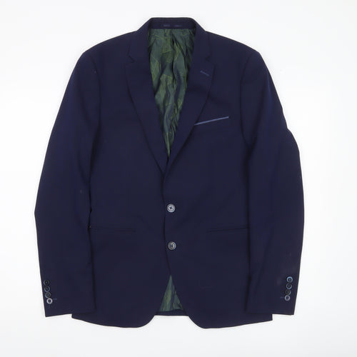 Remus Uomo Men's Blue 36R Slim Fit Blazer Jacket Formal