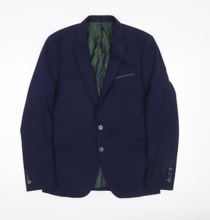 Remus Uomo Men's Blue 36R Slim Fit Blazer Jacket Formal