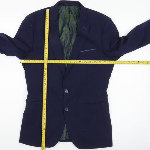 Remus Uomo Men's Blue 36R Slim Fit Blazer Jacket Formal