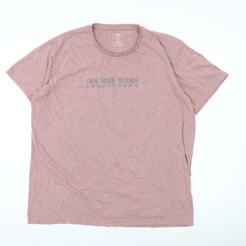 Sea Tribe Men’s Pink XL Graphic Crew Neck Cotton Blend T-Shirt