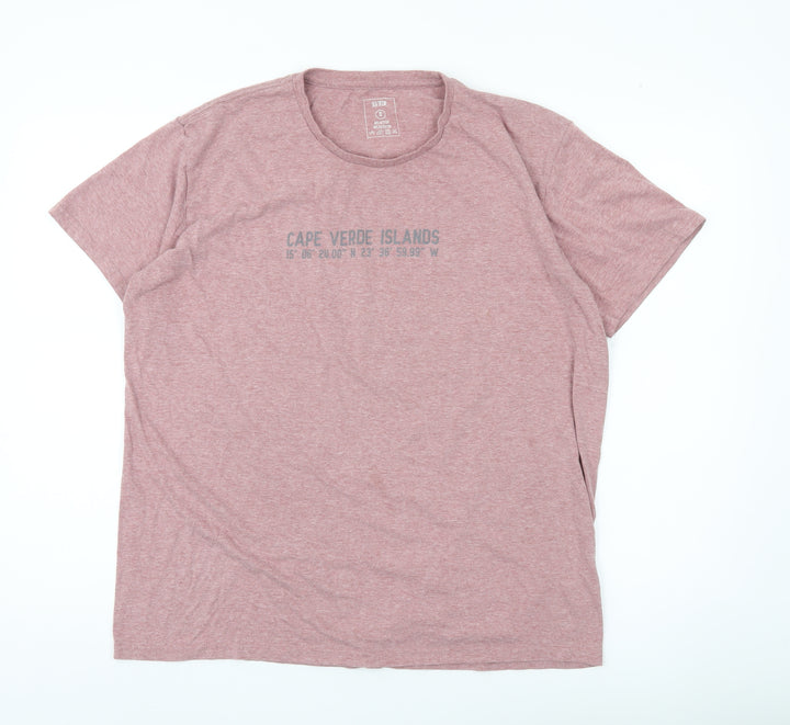 Sea Tribe Men’s Pink XL Graphic Crew Neck Cotton Blend T-Shirt