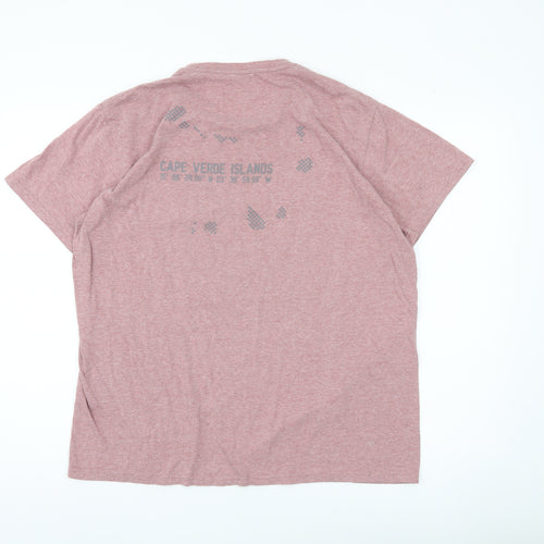 Sea Tribe Men’s Pink XL Graphic Crew Neck Cotton Blend T-Shirt