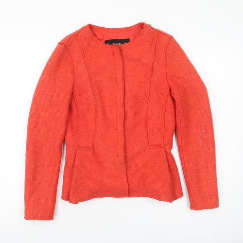 Zara Basic Women's Red Collarless Blazer Jacket Size S