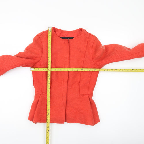 Zara Basic Women's Red Collarless Blazer Jacket Size S