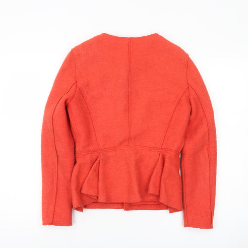Zara Basic Women's Red Collarless Blazer Jacket Size S