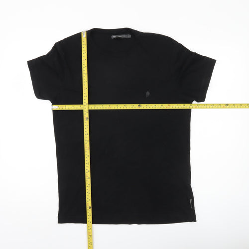 French Connection Men's Black L Crew Neck Cotton T-Shirt