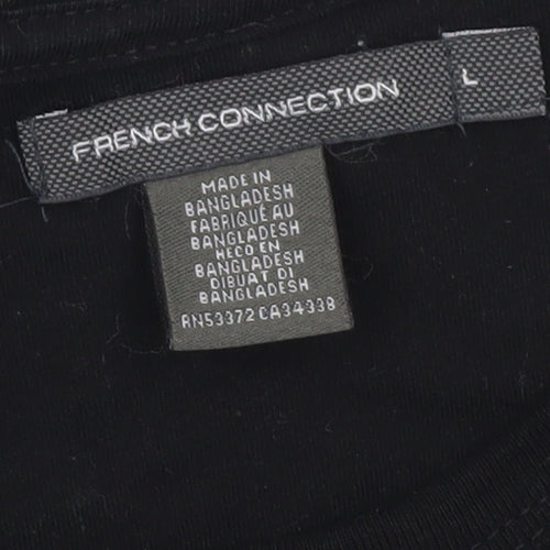 French Connection Men's Black L Crew Neck Cotton T-Shirt