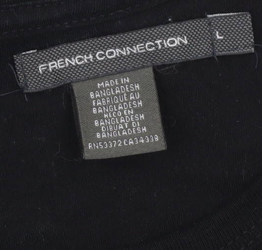 French Connection Men's Black L Crew Neck Cotton T-Shirt