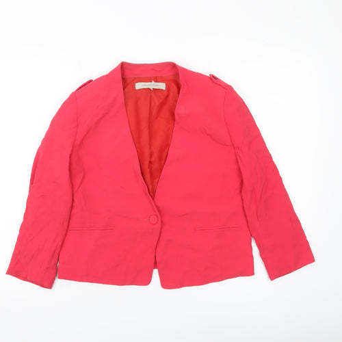 Gerard Darel Womens Red Viscose Blazer Size 8 One Button Jacket