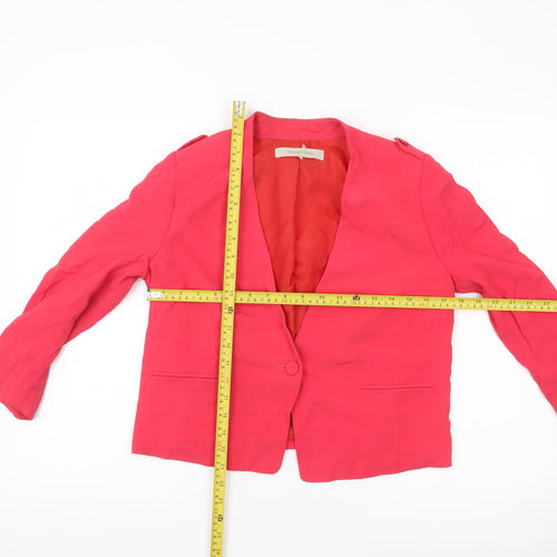 Gerard Darel Womens Red Viscose Blazer Size 8 One Button Jacket