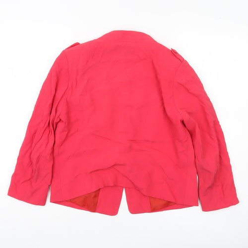 Gerard Darel Womens Red Viscose Blazer Size 8 One Button Jacket
