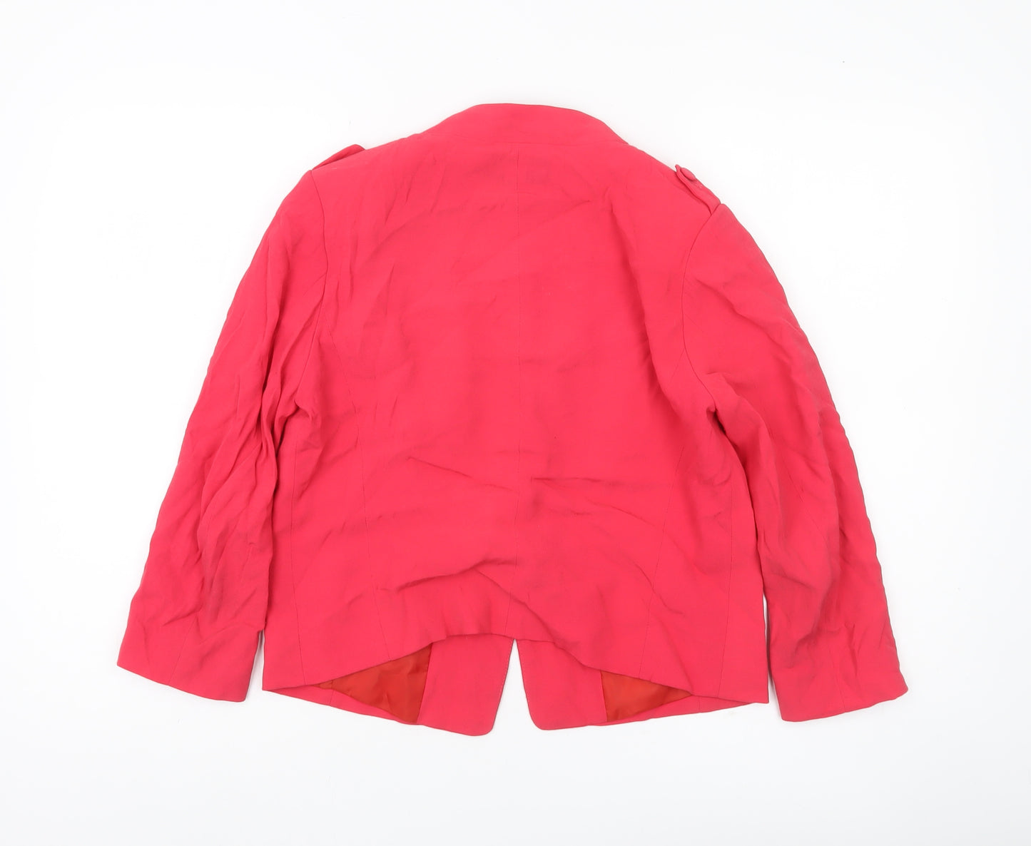 Gerard Darel Womens Red Viscose Blazer Size 8 One Button Jacket