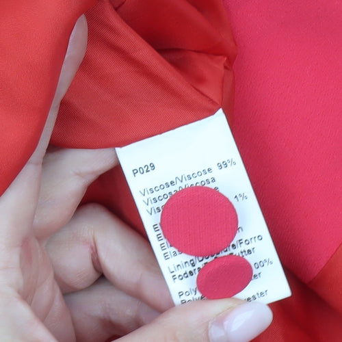 Gerard Darel Womens Red Viscose Blazer Size 8 One Button Jacket