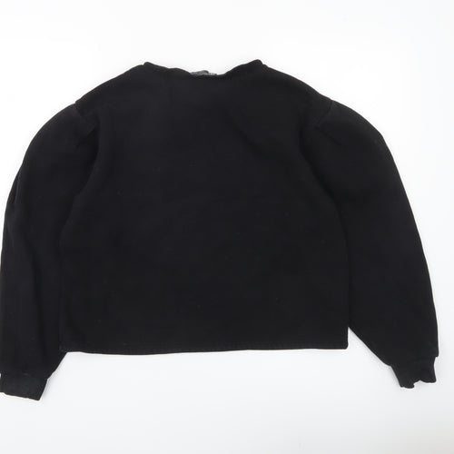 Zara Women Black Studded Pullover Sweatshirt Size S