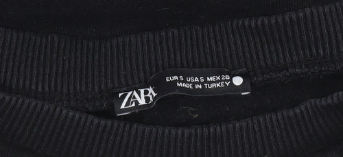 Zara Women Black Studded Pullover Sweatshirt Size S