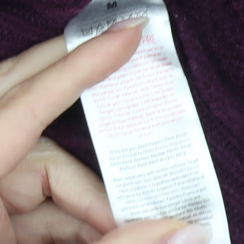Beloved Womens Purple Mock Neck Chunky Knit Pullover Jumper M