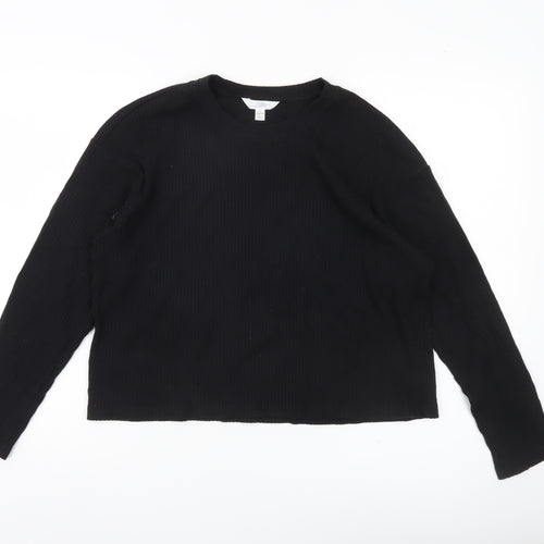 Time and Tru Womens Black Size L (12-14) Long Sleeve Basic T-Shirt