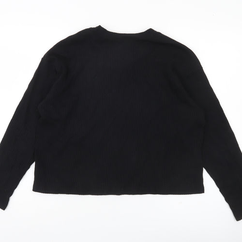 Time and Tru Womens Black Size L (12-14) Long Sleeve Basic T-Shirt