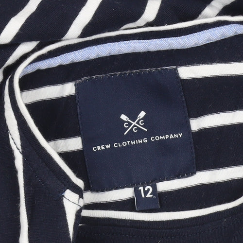 Crew Clothing Company Womens Blue Striped Cotton T-Shirt Size 12