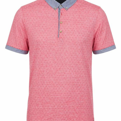 Next Men’s Red Polka Dot Cotton Polo Shirt Size S Short Sleeve