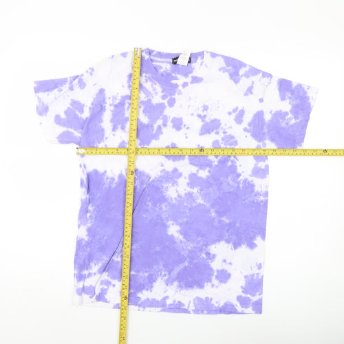 PrettyLittleThing Womens Purple Tie Dye Cotton T-Shirt Size S