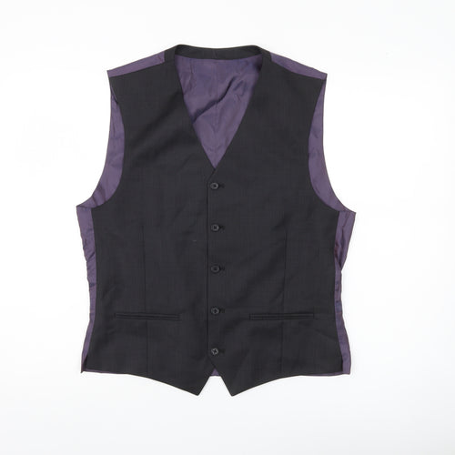 Next Men’s Grey Wool Formal Waistcoat 40R Classic Five-Button