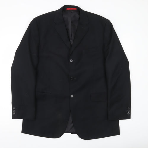 Burton Men’s Black Blazer 42R Notch Lapel Two Button Jacket