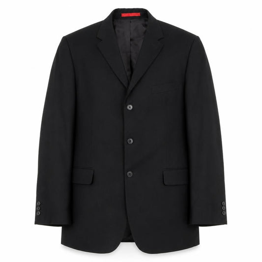 Front view of Burton Men’s Black Blazer 42R Notch Lapel Two Button Jacket