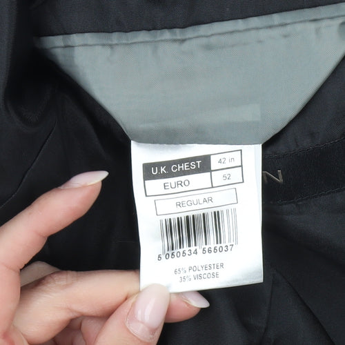 Burton Men’s Black Blazer 42R Notch Lapel Two Button Jacket