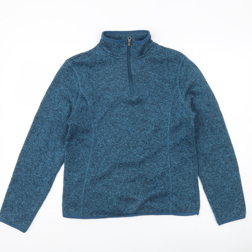 Crane Womens Blue Small Fleece Sweatshirt 1/2 Zip Pullover Activewear