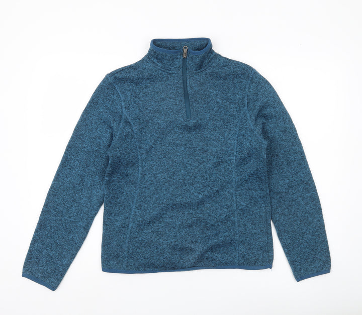 Crane Womens Blue Small Fleece Sweatshirt 1/2 Zip Pullover Activewear