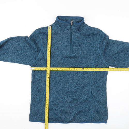 Crane Womens Blue Small Fleece Sweatshirt 1/2 Zip Pullover Activewear