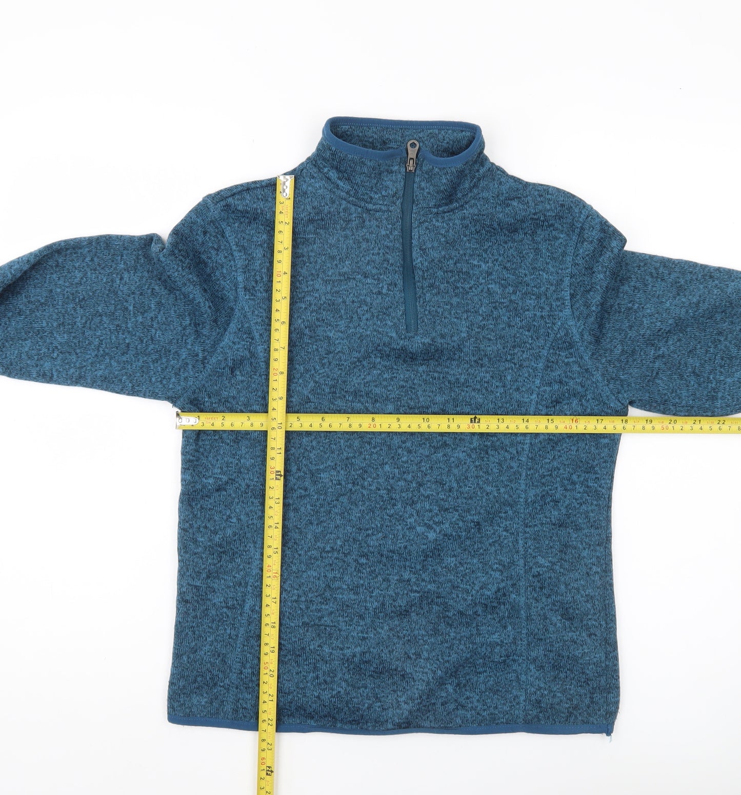 Crane Womens Blue Small Fleece Sweatshirt 1/2 Zip Pullover Activewear
