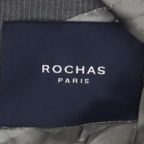 Rochas Paris Men's Grey Wool Pinstripe Blazer Jacket Size 48