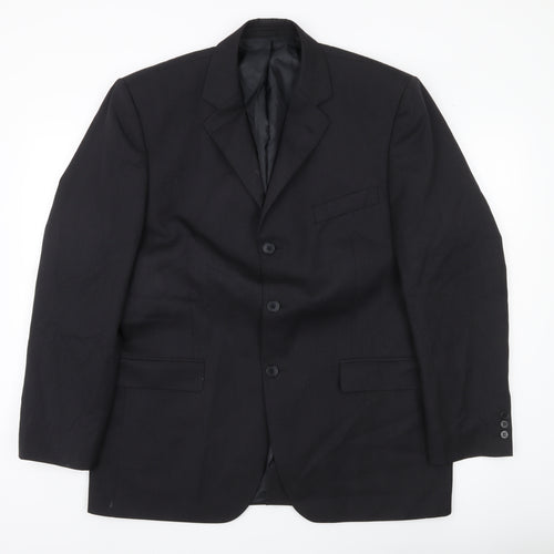 Burton Mens Black 42R Suit Jacket Notch Lapel Single-Breasted