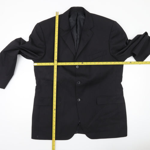 Burton Mens Black 42R Suit Jacket Notch Lapel Single-Breasted