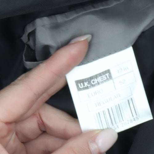 Burton Mens Black 42R Suit Jacket Notch Lapel Single-Breasted